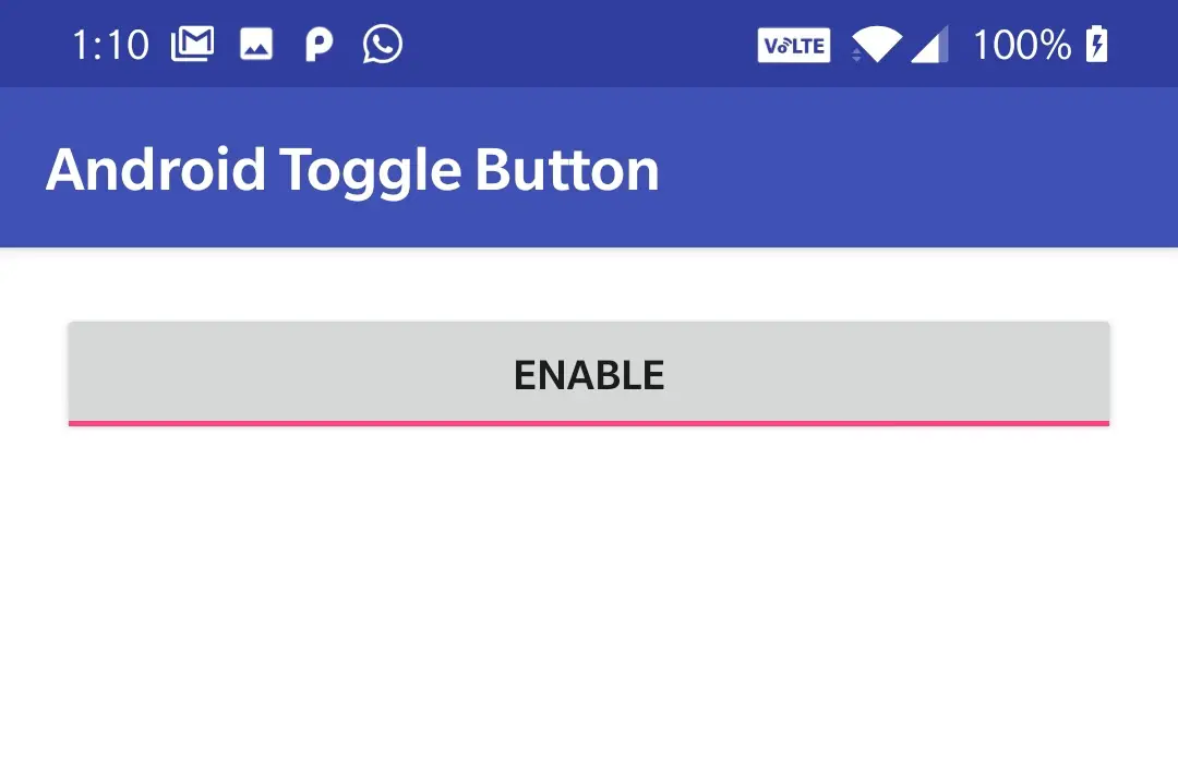 android toggle button text on