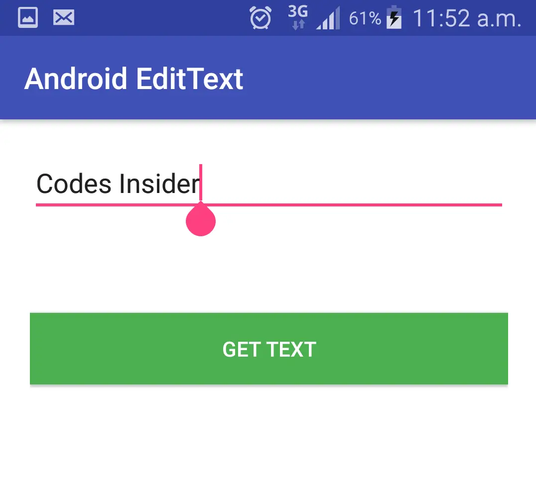 getting text from edittext in android