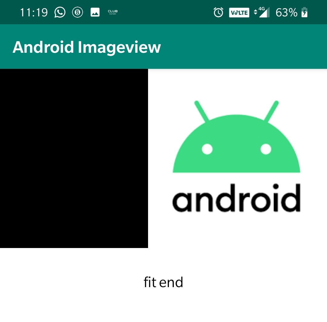 android imageview scaletype fitend