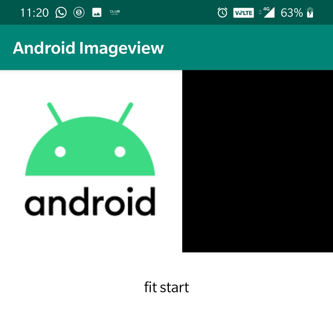 android imageview scaletype fitstart