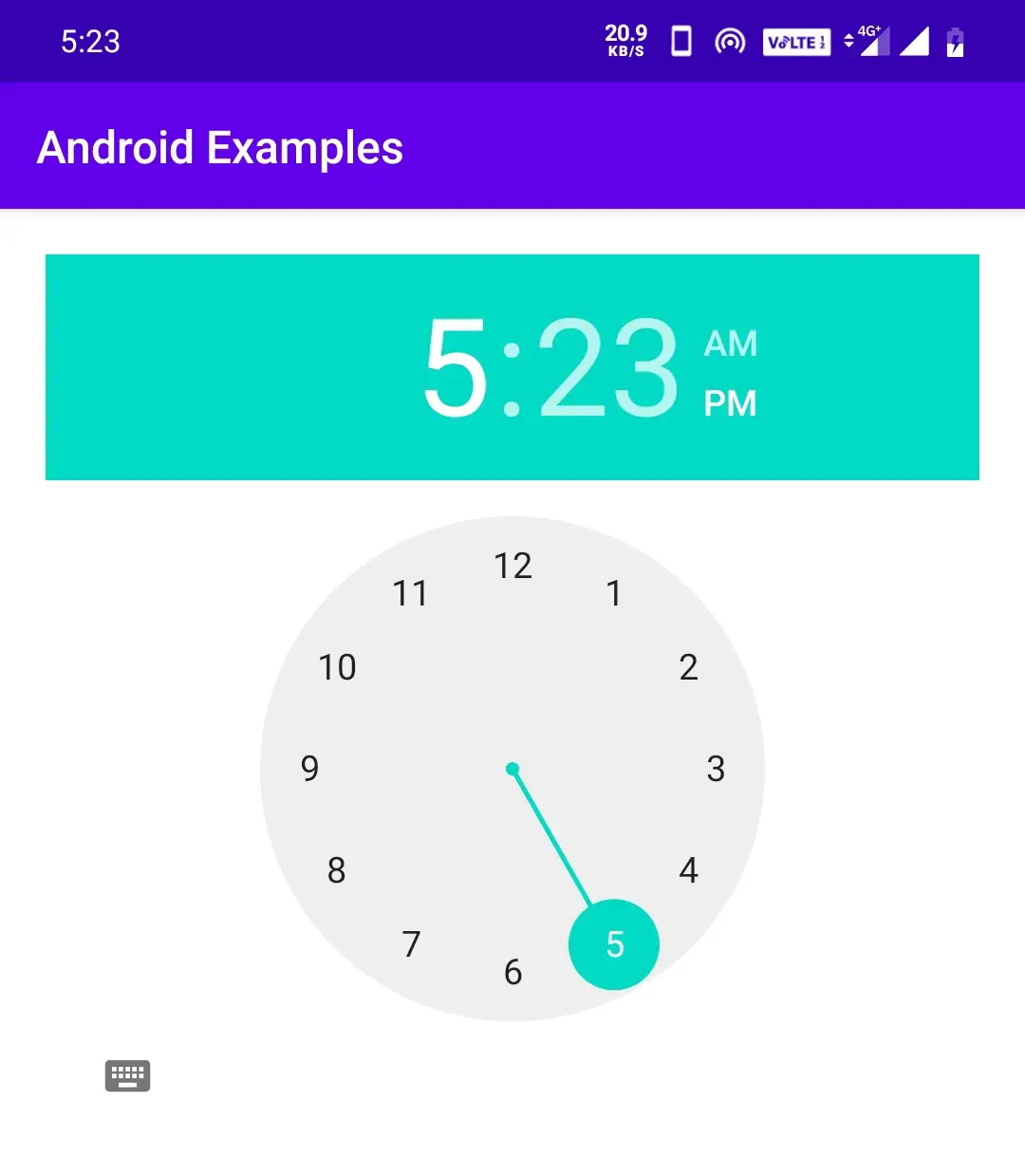 android time picker clock style