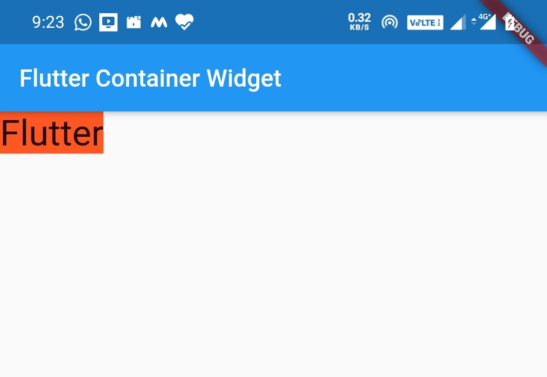 flutter container child