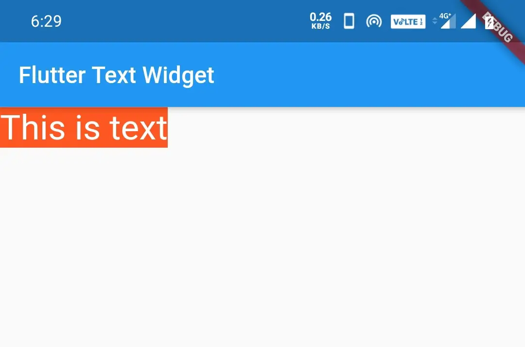 flutter text widget backgroundcolor