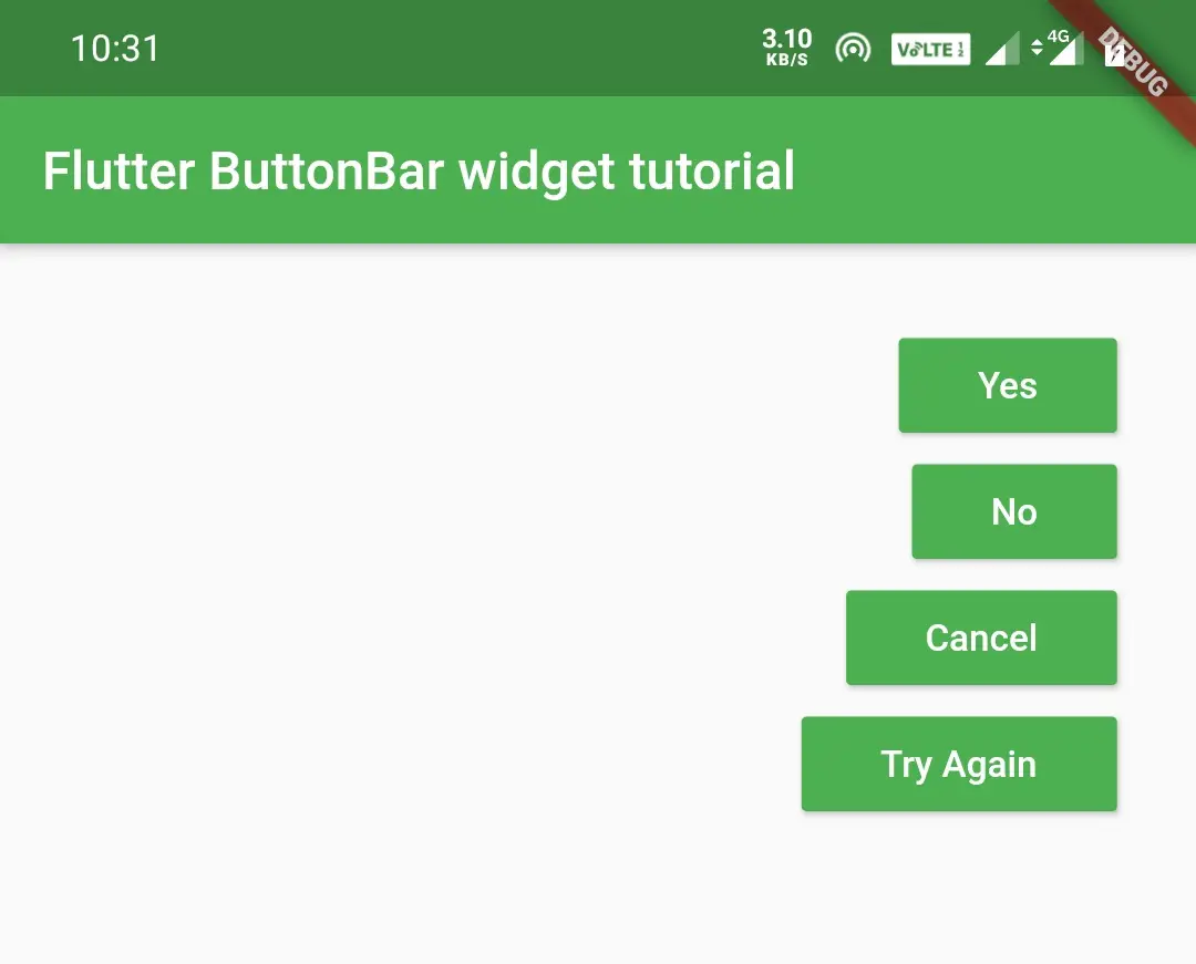 flutter button bar overflow direction down