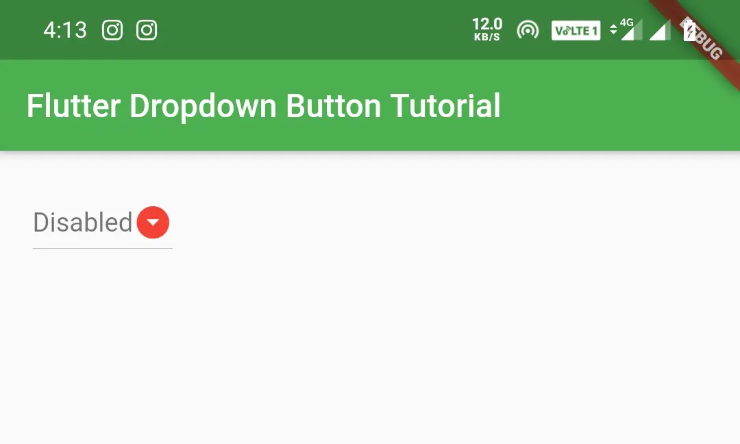 flutter dropdown button icon disabled color