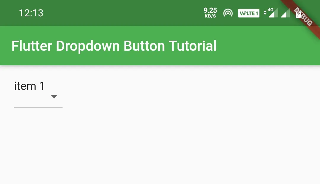 dropdown button selected item builder