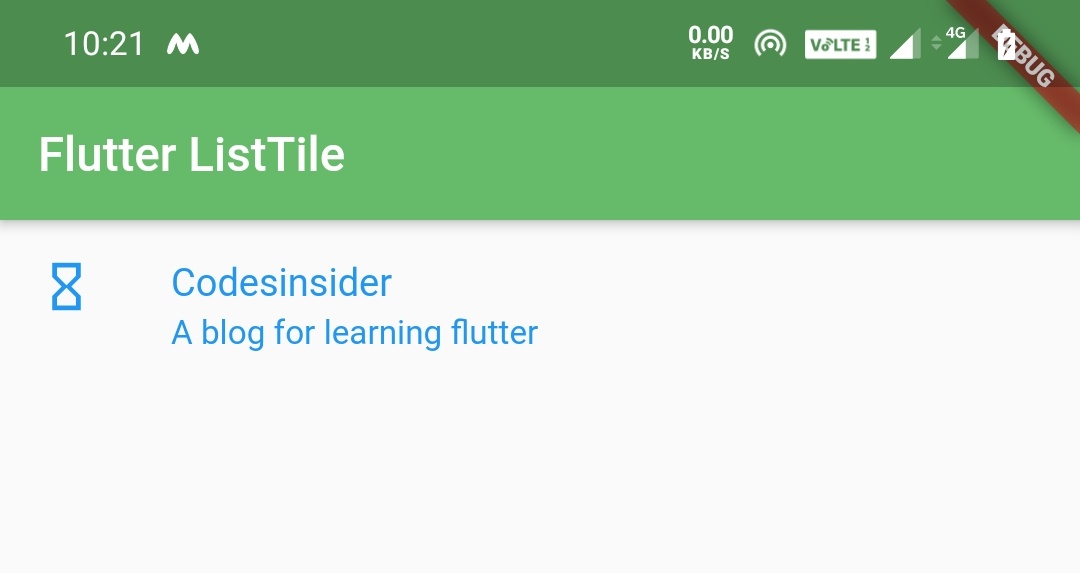 flutter listtile selected