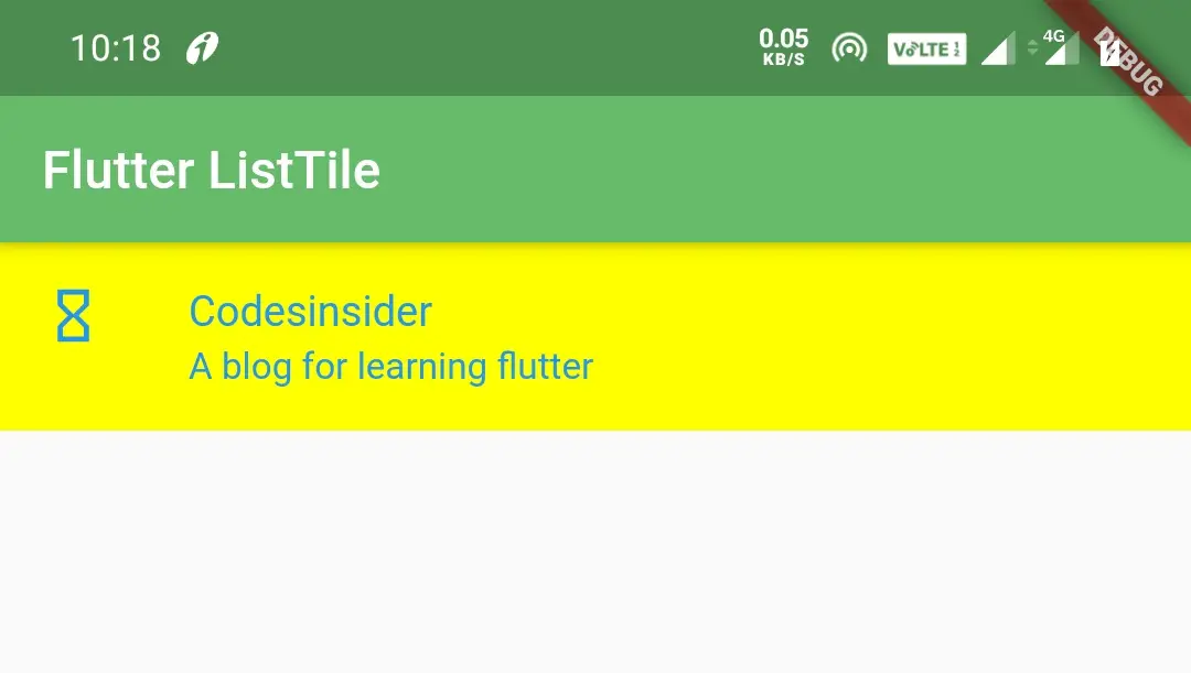 flutter listtile selected tilecolor