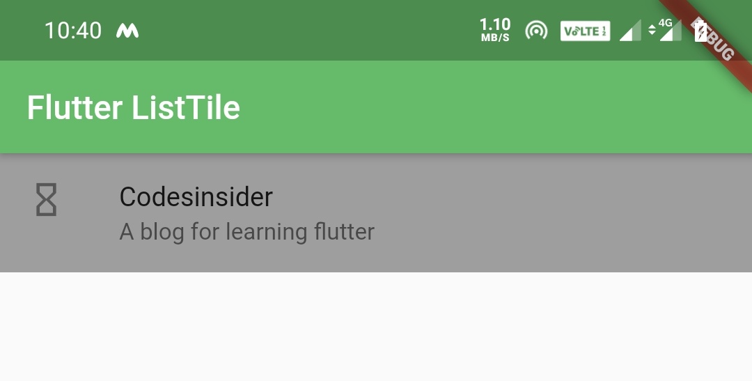 flutter listtile tilecolor