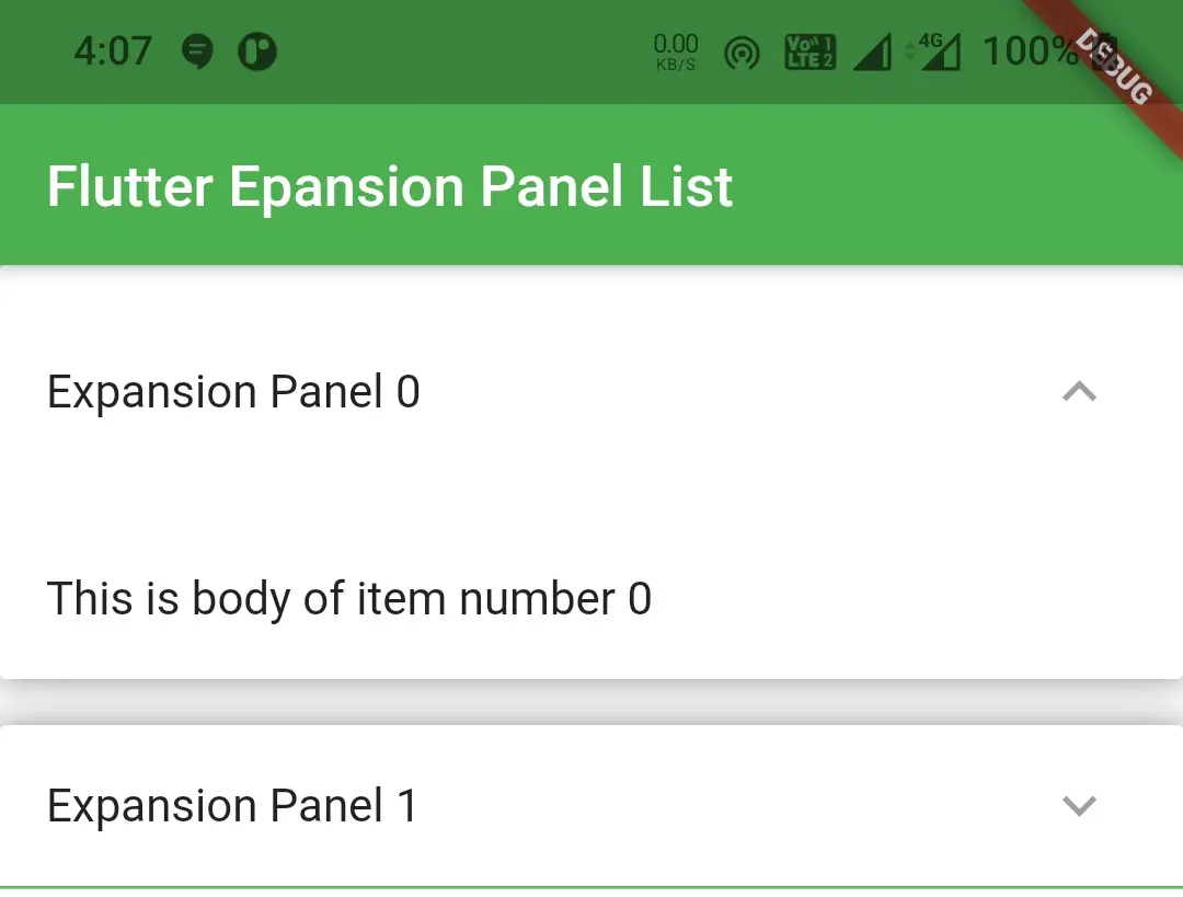flutter expansion panel list elevation