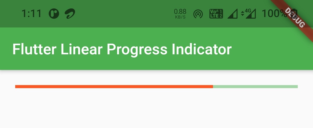 flutter linear progress indicator value color