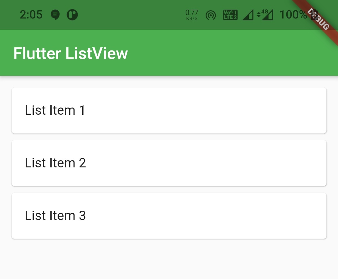 flutter listview padding