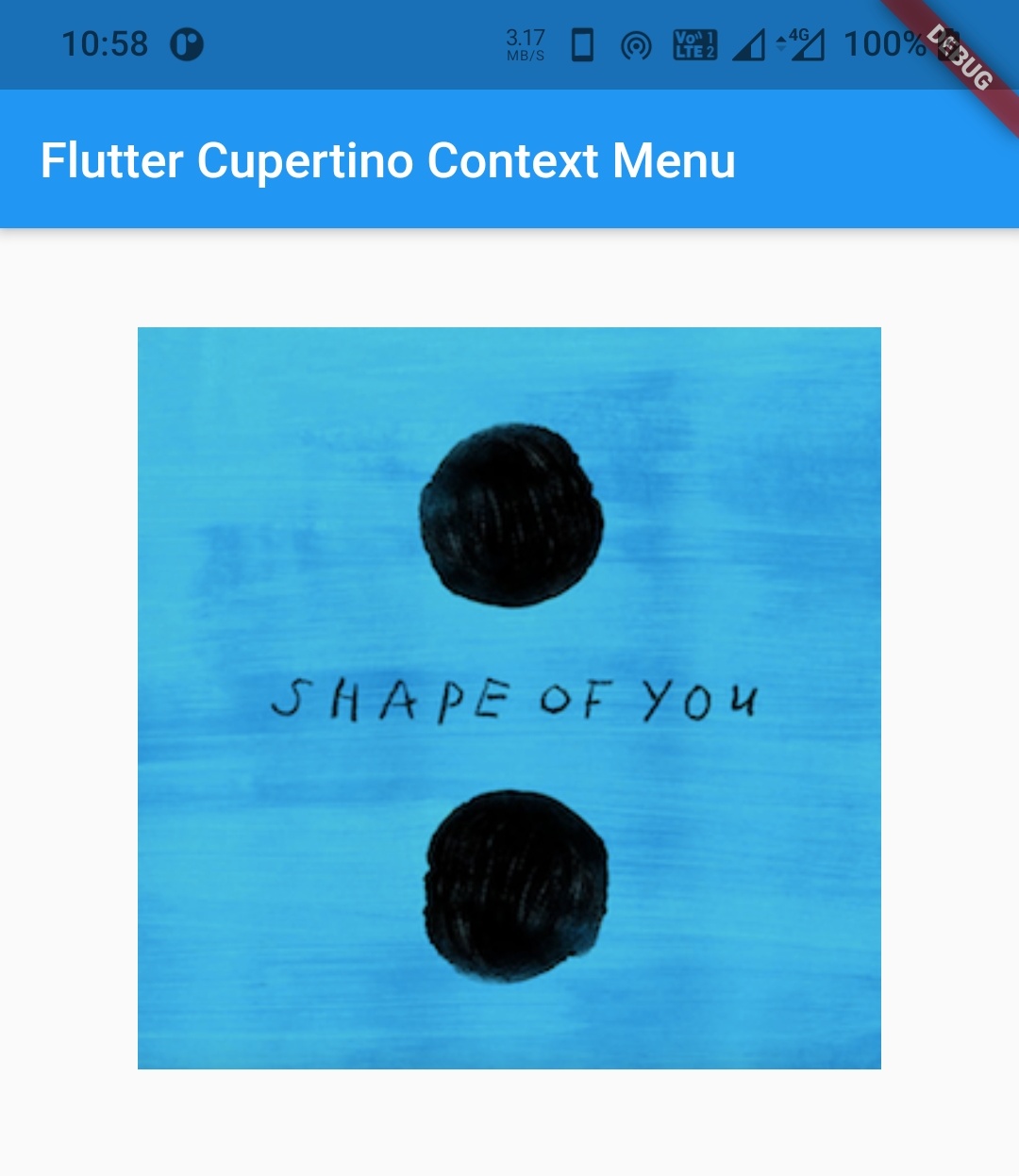 flutter cupertino context menu child