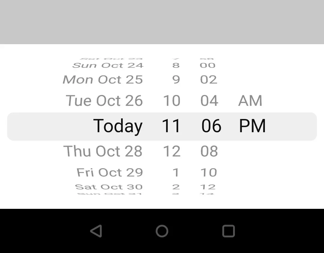 flutter cupertino datepicker minute interval