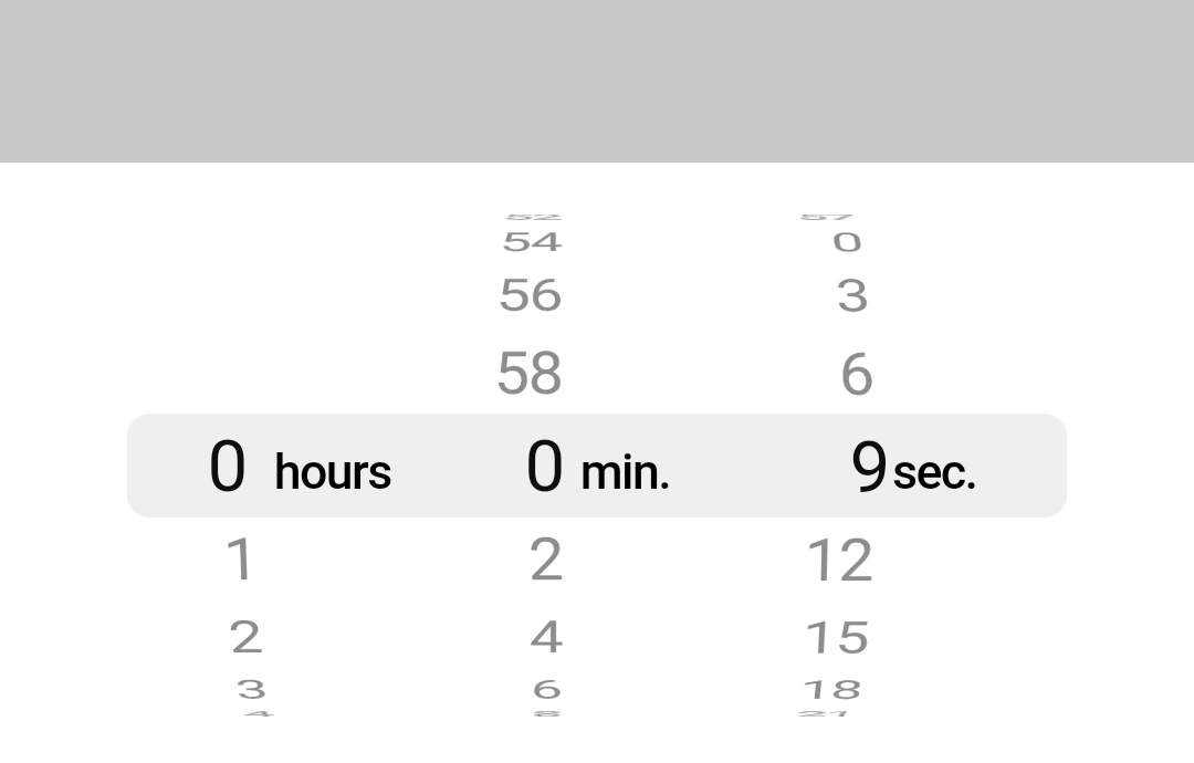 flutter cupertino timer picker second interval