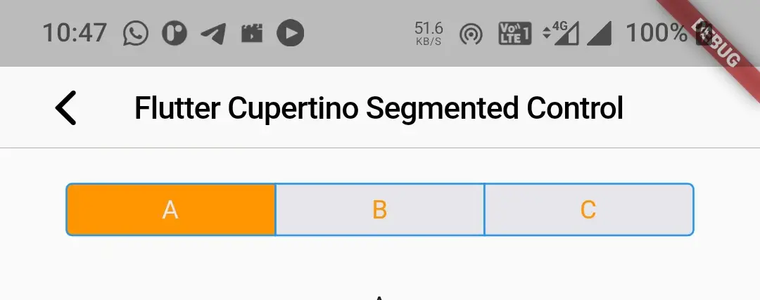 flutter cupertino segmented control unselected color