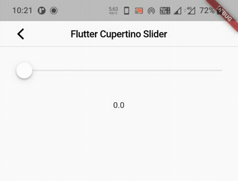 flutter cupertino slider example output