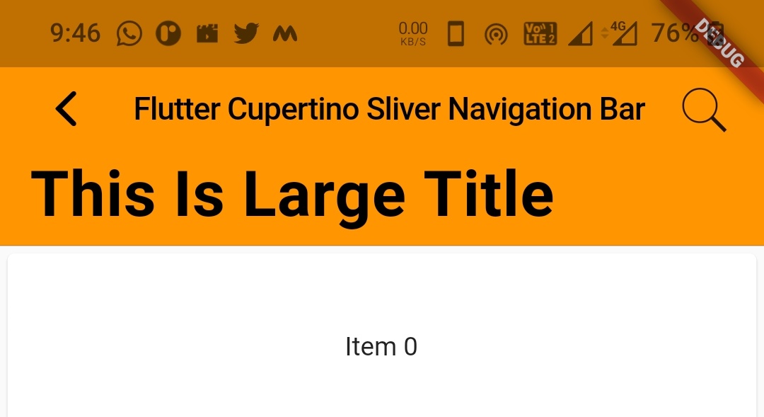 flutter cupertino sliver navigation bar background color