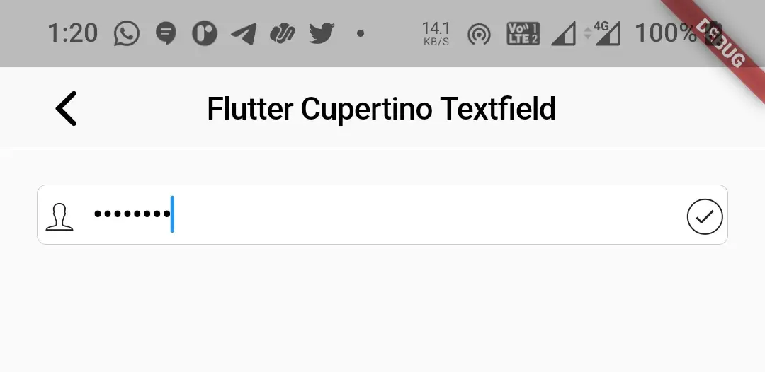 flutter cupertino textfield obscure text