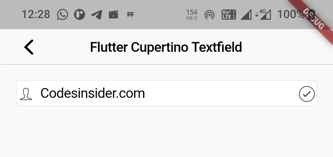 flutter cupertino textfield suffix