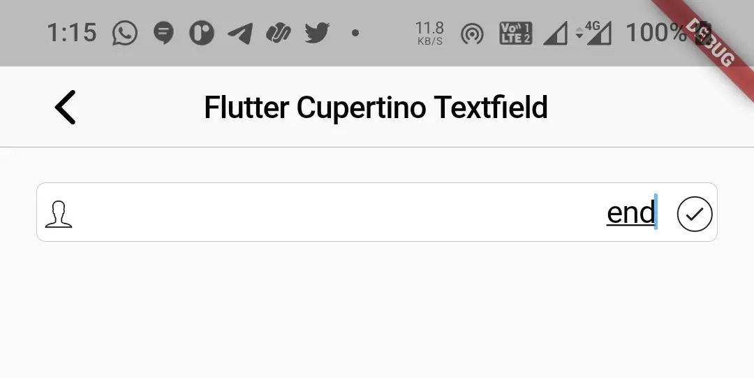 flutter cupertino textfield teal align end