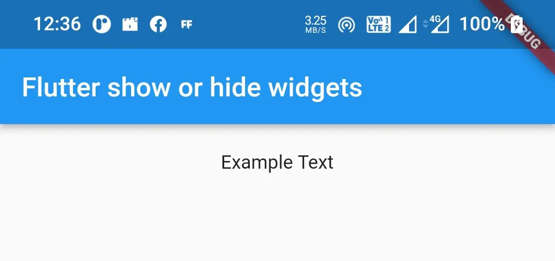 flutter visibility widget maintain size false