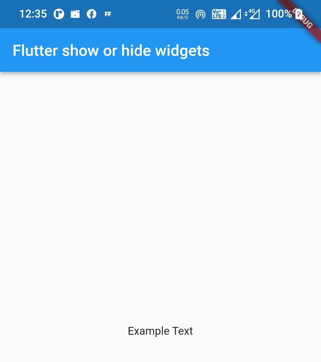 flutter visibility widget maintain size true