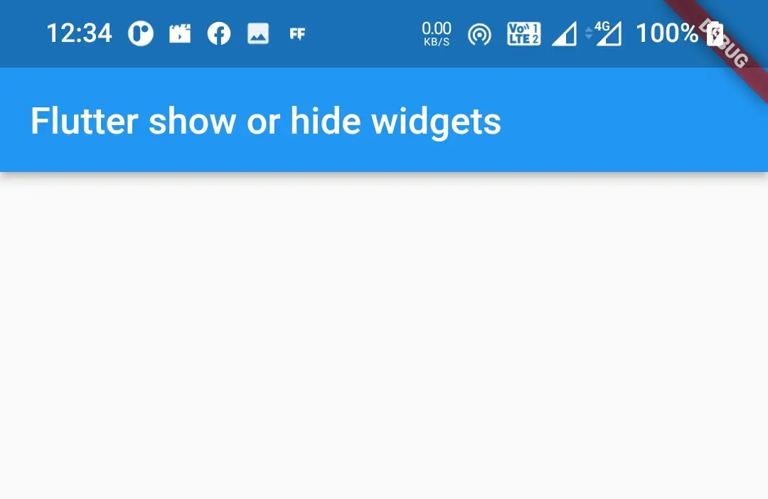 flutter visibility widget visible false