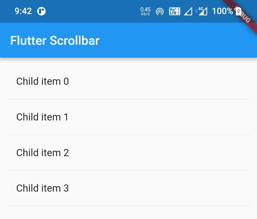 flutter scrollbar child