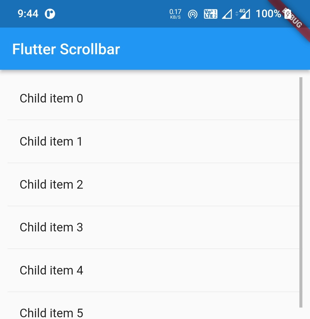 flutter scrollbar is always shown