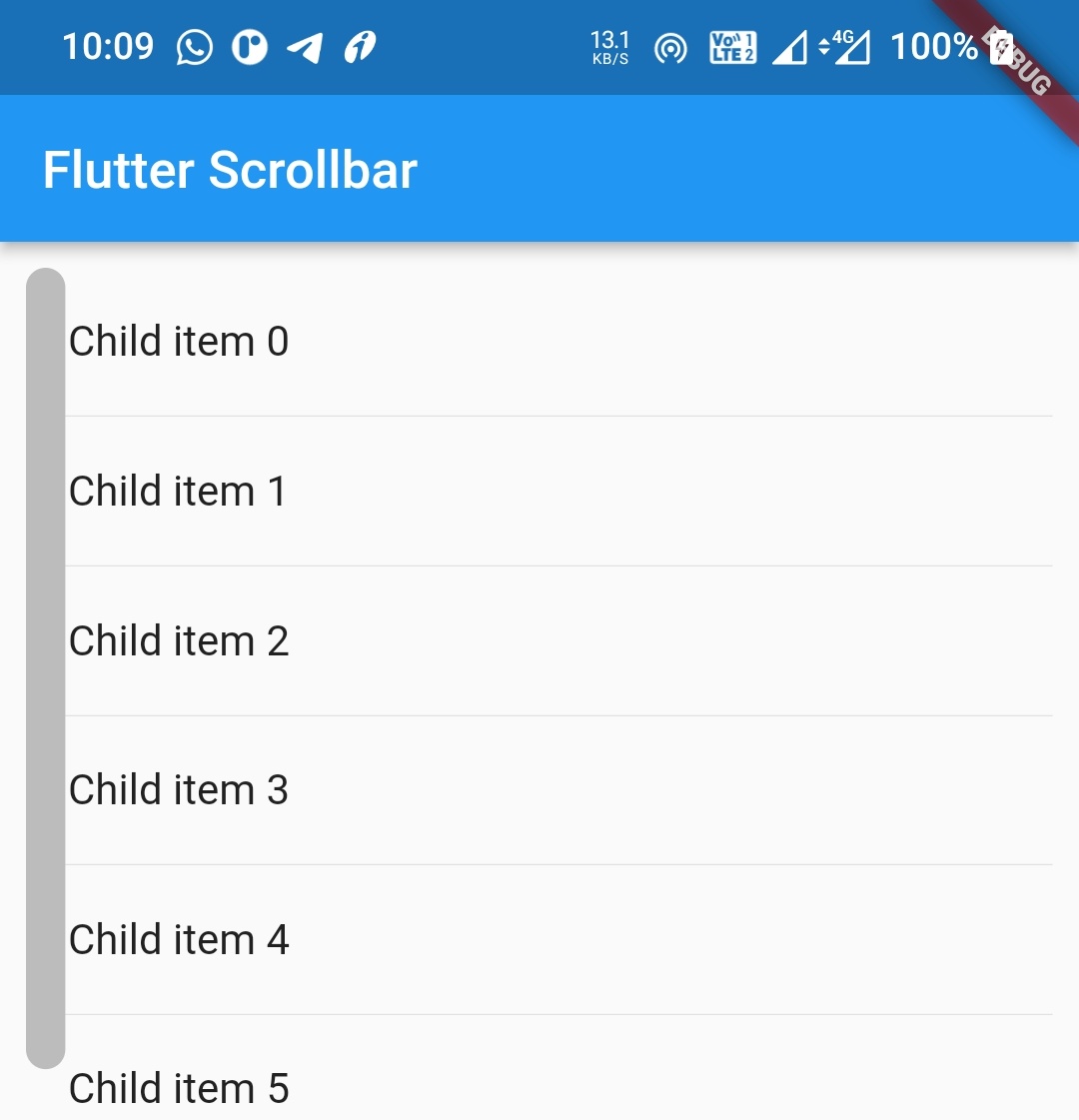 flutter scrollbar orientation