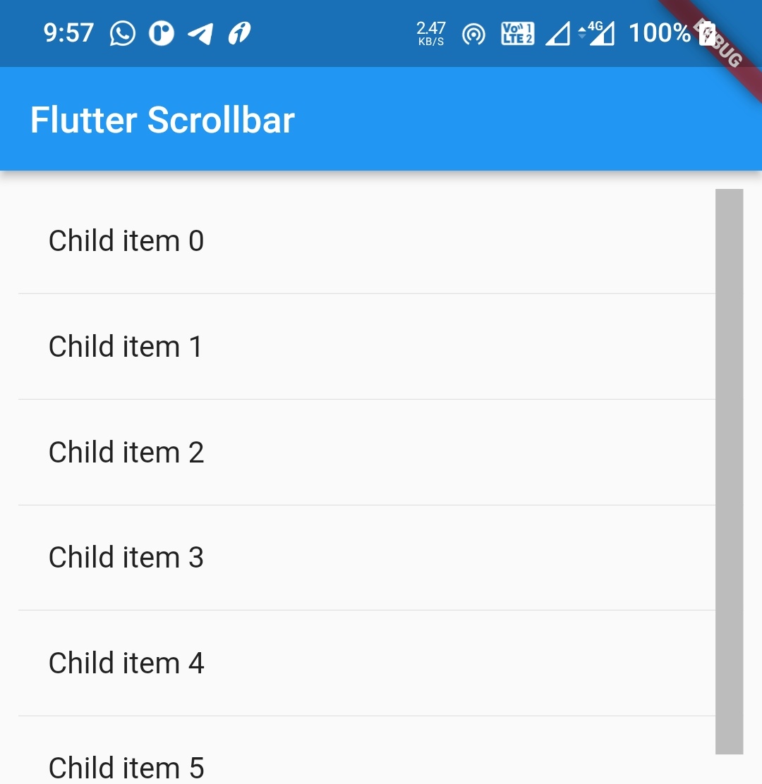 flutter scrollbar thickness